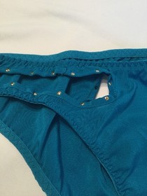 Vintage Agent Provocateur Liza Turquoise Blue Stretch Silk Brief Size Small BNWT