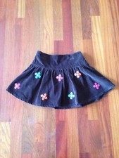 Gymboree OUTLET Growing Flowers Girls Size 6 Brown Corduroy Skirt with Flowers