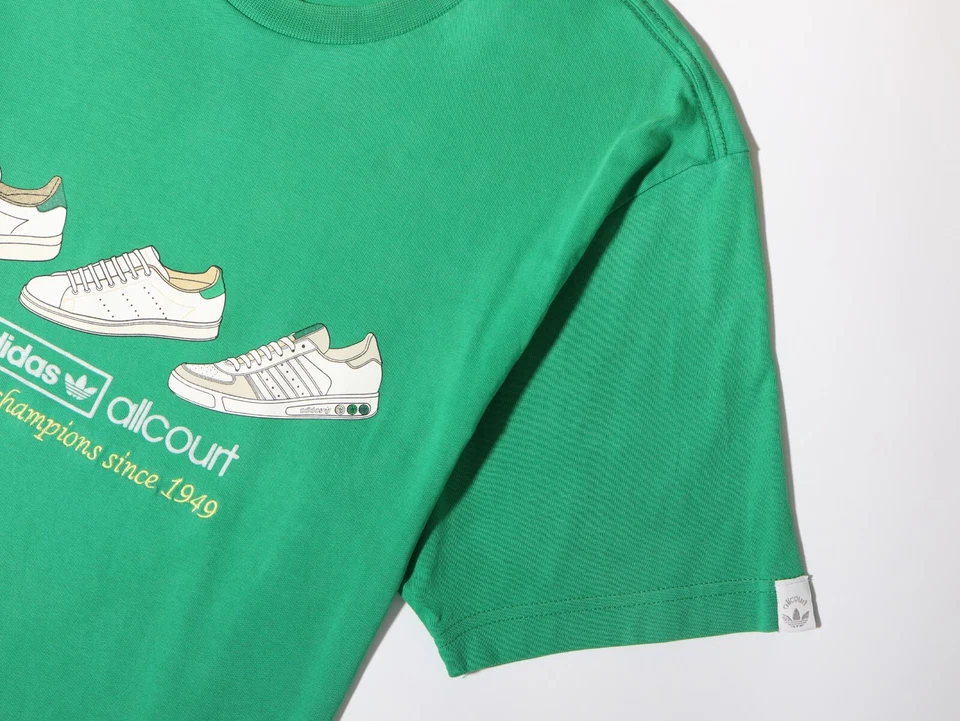 Adidas T-Shirt Allcourt Court Champions Since 1949 M Green Rare Casual Tree - image 4 of 4