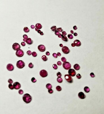 Red Rubies 1.4 - 2.75mm round natural red genuine rubies 3.00 carat lot