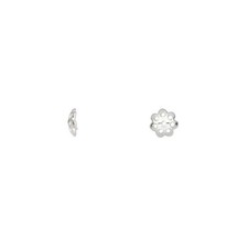 Bead Cap, Sterling silver, 5x 1.5mm flower, fits 4-6mm bead, Sold pkg of 25