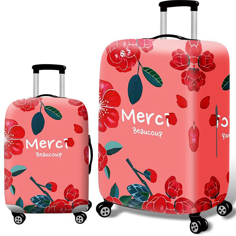 Printed Travel Luggage Cover Protector Elastic Suitcase Bag Dust-proof 18