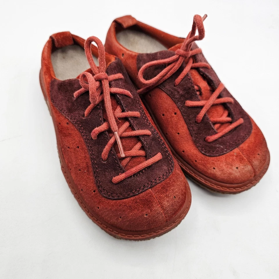 Merrell Toddler Kids Duet Jazz Shoes Size 10 Red Suede Clogs Mules Comfort - Image 2 of 4