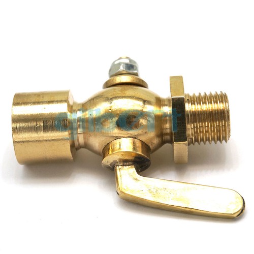 1/4"-1/2" BSP M14-M20 Male-Female Brass Drain Petcock Shut Off Valve Fuel Gas - Picture 11 of 27