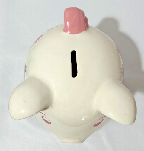 Pink Piggy Bank Girls Fancy Ceramic Pig Pink Piggy With Stopper - Girls Decor - Picture 10 of 11