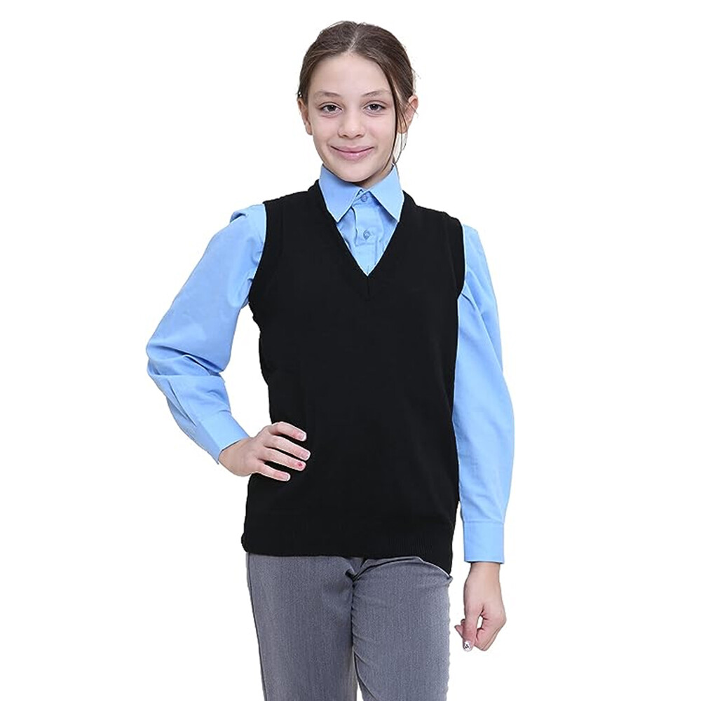 KHIM Unisex V-Neck Sweater Kids Girls Sleeveless Vest Top School