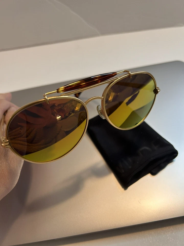 Gafas de sol Wildfox Goldie Aviator doradas/puntas de tortuga doradas degradadas usadas en excelente estado Foto 4 de 4