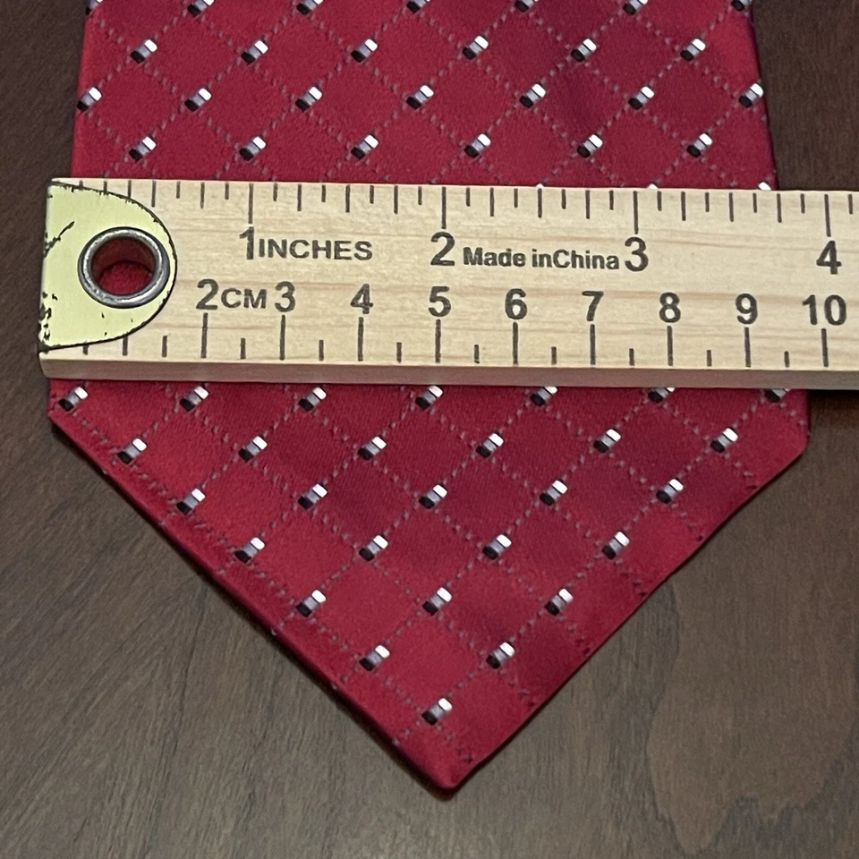 Vintage J. Ferrar 100% Imported Red Men’s Neck Tie Made In USA - Image 4 of 4