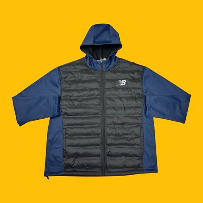 New Balance Mens Large Full Zip Quilted Soft Shell Fleece Way Stretch  Jacket