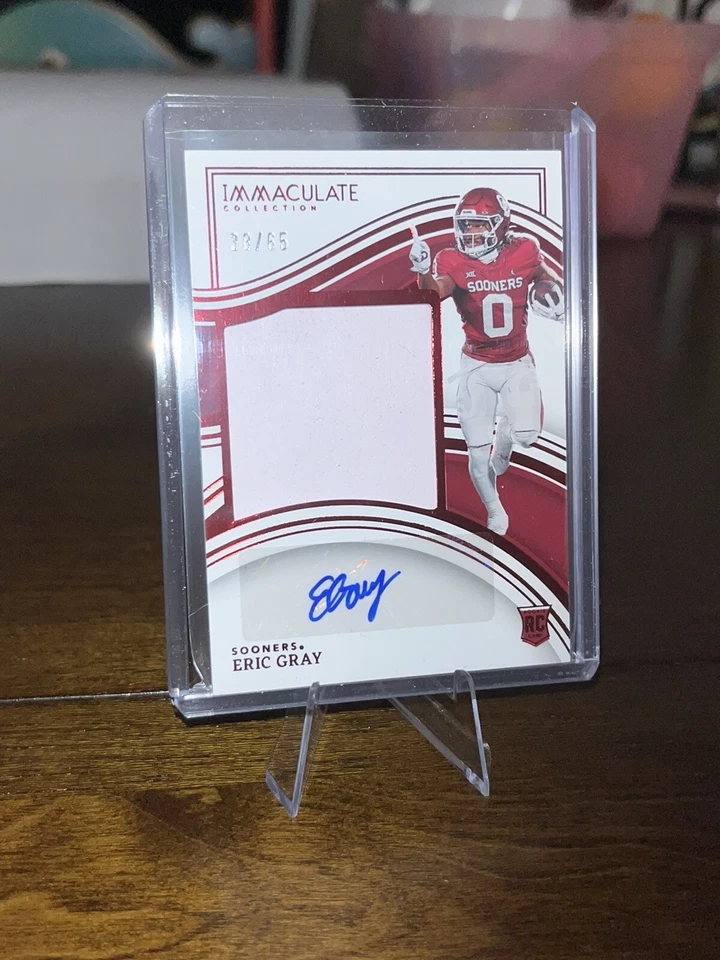 2023 Panini Immaculate Collection Eric Gray RC Auto RPA Ruby /65 New York Giants - Image 4 of 4