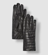 Echo Women's Black Quilted Leather Tech Touch Gloves Size Small