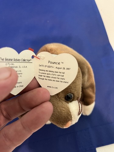 1997 Rare Ty Pounce the Cat Beanie Baby #4122–Beautiful Condition–So Cute - Picture 5 of 7