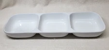 Serve It! By Over and Back White Porcelain 3 Compartment Serving Tray