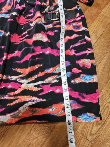 Cache Abito Multicolore Stampa Animalier Astratta Surplice con Bordo in Ecopelle... - Foto 12 di 19