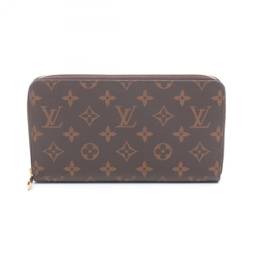 LOUIS VUITTON Monogram Zippy Organizer Round Long Wallet PVC Canvas Brown M6258