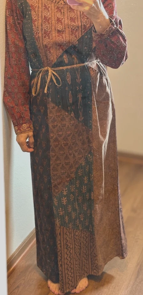 SACRED THREADS 棉块印花 MAXI 连衣裙 BOHEMIAN FOLKLORE — 第 3/4 张图片