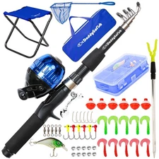 Kids Fishing Pole - Rod Reel Combo Tackle Box Starter Set - First Year Small ...