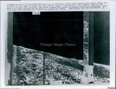 1966 Surface Moon Soviet Luna 9 Spacecraft Moscow Two Facet Mirror Wirephoto 7x9