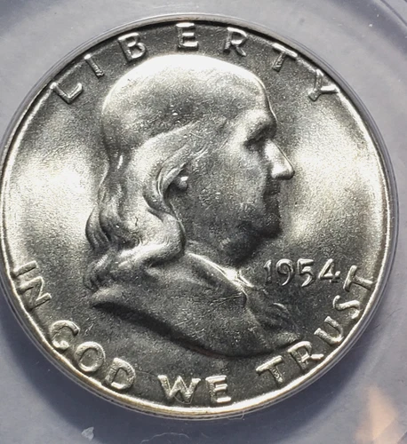 1954-S Franklin Silver Half Dollar ANACS MS65