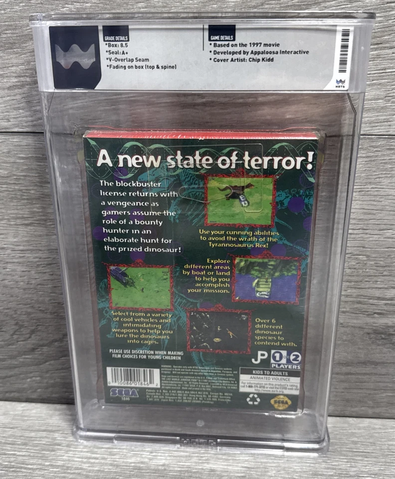 The Lost World - Jurassic Park POP 3 TOTAL! Sega Genesis WATA VGA CGC 8.5 A+ - Image 4 of 4