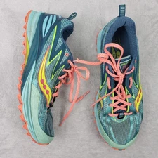 Saucony Peregrine 5 Women's Trail Running Shoes Teal Coral 8.5 Outdoor  Athletic