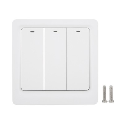 For Wall Smart Light Switch Push Button Zero Fire 3 Gang 600W ABS For CB