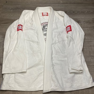 Gracie Jiu-Jitsu Pedro Sauer Gi Top White Cotton Mens Size A3 Martial Arts