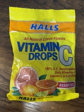 1991 Halls Vitamin C Drops Assorted Citrus Flavors 30 Drops Sealed