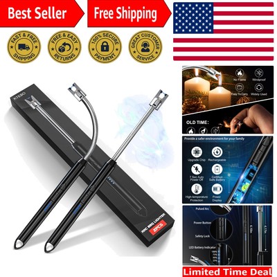 Compact 2 Pack Plasma Arc Electric Lighters - USB Rechargeable & Flexible Design