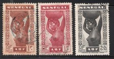 Senegal 1935 SG162-163,172 FU Senegalese Girl.