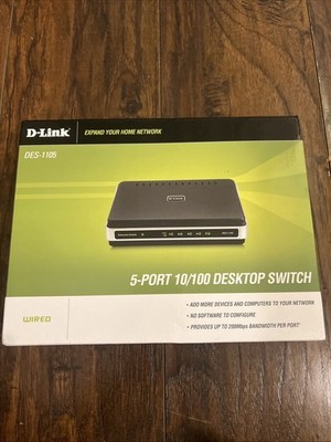 NEW D-Link  DES (DES1105) 5-Port  Desktop External Switch Factory NIB