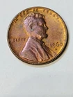 1960 D Lincoln Wheat Penny, Cent, Almost Uncirculated, Rainbow