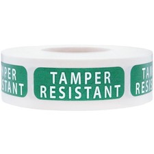 Tamper-Resistant Green Metallic Labels, 0.5" x 1.5" Adhesive Stickers, 500-Pack