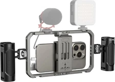 Universal Phone Cage, Smartphone Video Rig Kit with Handles, Handheld Filmmaking