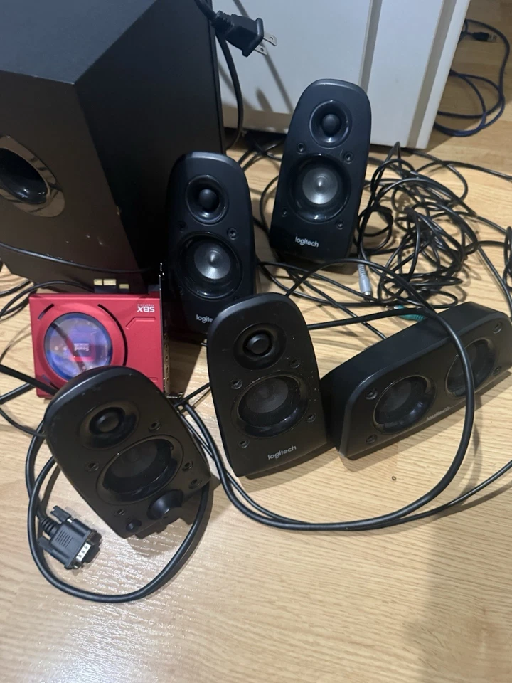 Logitech Z506 5.1 Surround Sound Speaker System With Sound Blaster Z PCIe Card - Image 4 of 4