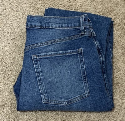 Sky-Hi Straight Old Navy Button Fly Womens 14 Extra High Rise Womens Distressed