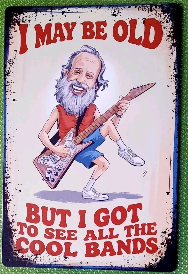 Blechschild Altwerden lustiger Spruch Geburtstag Gitarre Konzert Geschenk (F47 - Bild 1 von 1