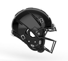 BLACK - SCHUTT ADULT F7 VTD FOOTBALL HELMET WITH FACEMASK WITH WHITE CHINGUARD