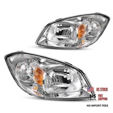 Headlight Assembly Compatible with 05 OE - Chrome/Amber/Clear Fit 05-10 Cobalt