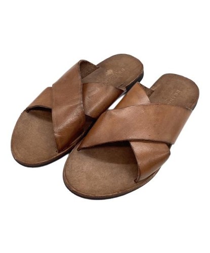 brador BRADOR cross leather sandals brown