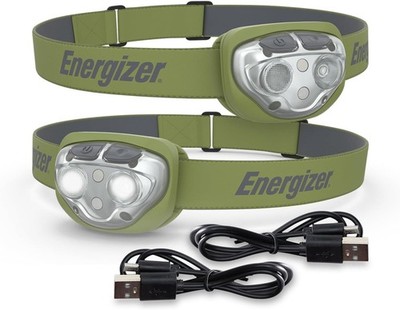 Energizer PRO-400 Headlamp Rechargeable (2-Pack), IPX4 Water Resistant Rechargea