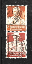 Germany 1934 Winter Relief Fund Booklet Stamps 8 + 12 pf  USED  GE232
