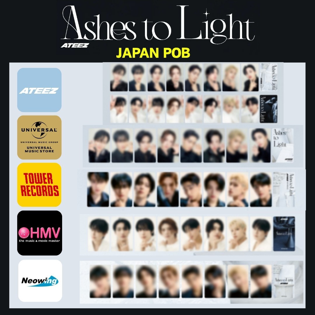 ATEEZ キャンパスボード ATEEZ Ashes to Light JAPAN 2ND FULL ALBUM JP POB Official