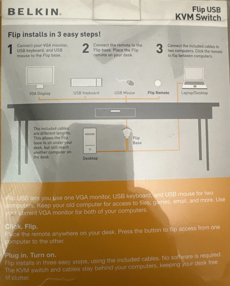 Belkin (F1DF102U) 2-Ports External KVM switch USB - Image 2 of 4