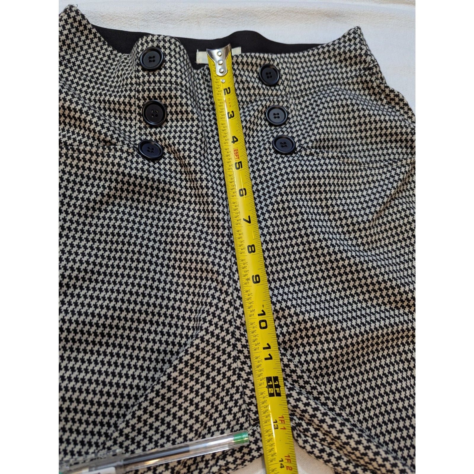 Max Studio Houndstooth Sailor Button High Rise Wi… - image 6