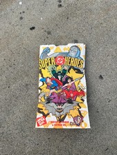 Vtg 1999 Jack in the Box DC Super Heroes Kids Meal Paper Bag WB Batman Superman