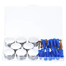 8Pcs Mirror Clips, Mirror Mounting Hardware with Screws & Anchors, Silver