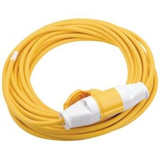 Image of Draper Extension Trailing Lead 32 amp 2.5mm Yellow Cable 110v 14m
