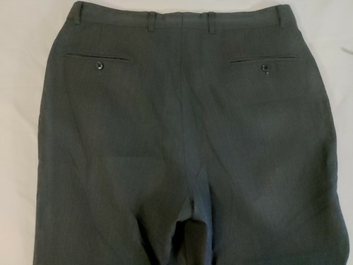 Men Joseph Feiss Charcoal Gray Pleat Cuffed Polyester Wool Suit Pants 36x30 MINT - Picture 3 of 11