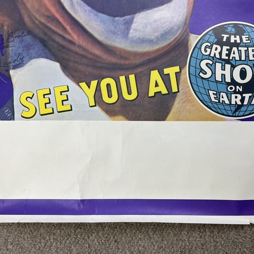 VTG 1969 RINGLING BROS BARNUM BAILEY CIRCUS Poster SIGNED BY LOU JACOBS Clown - Picture 4 of 22